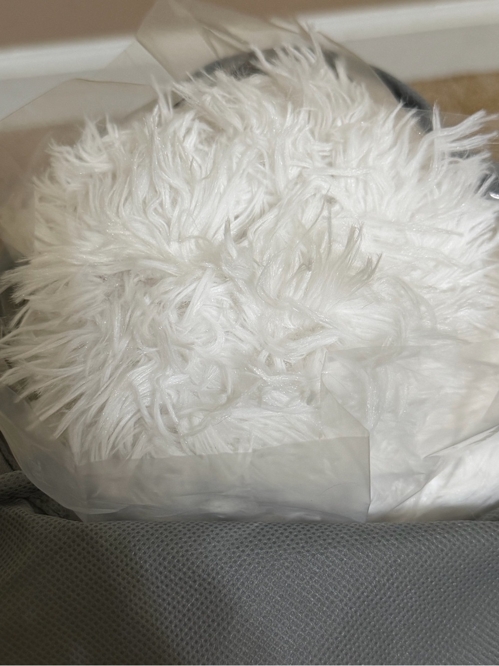 Plush Faux Fur King Size White Comforter Set - Cozy Home Bedding - Picture 6 of 6